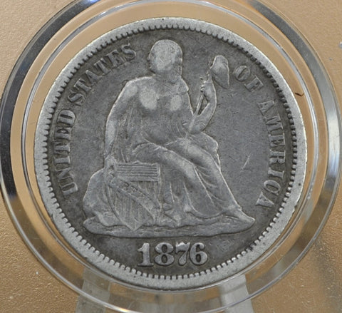 1876-CC Seated Liberty Dime  - VF (Very Fine) Grade / Condition - 1876 Carson City Silver Dime / 1875 Liberty Seated Dime