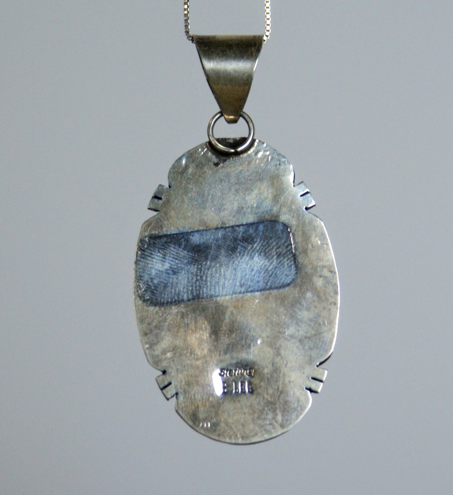 Betty Lee Navajo Sterling Silver Thunder Mountain Turquoise Pendant Necklace - Rare Turquoise Stone - Vintage B Lee Native Turquoise Pendant