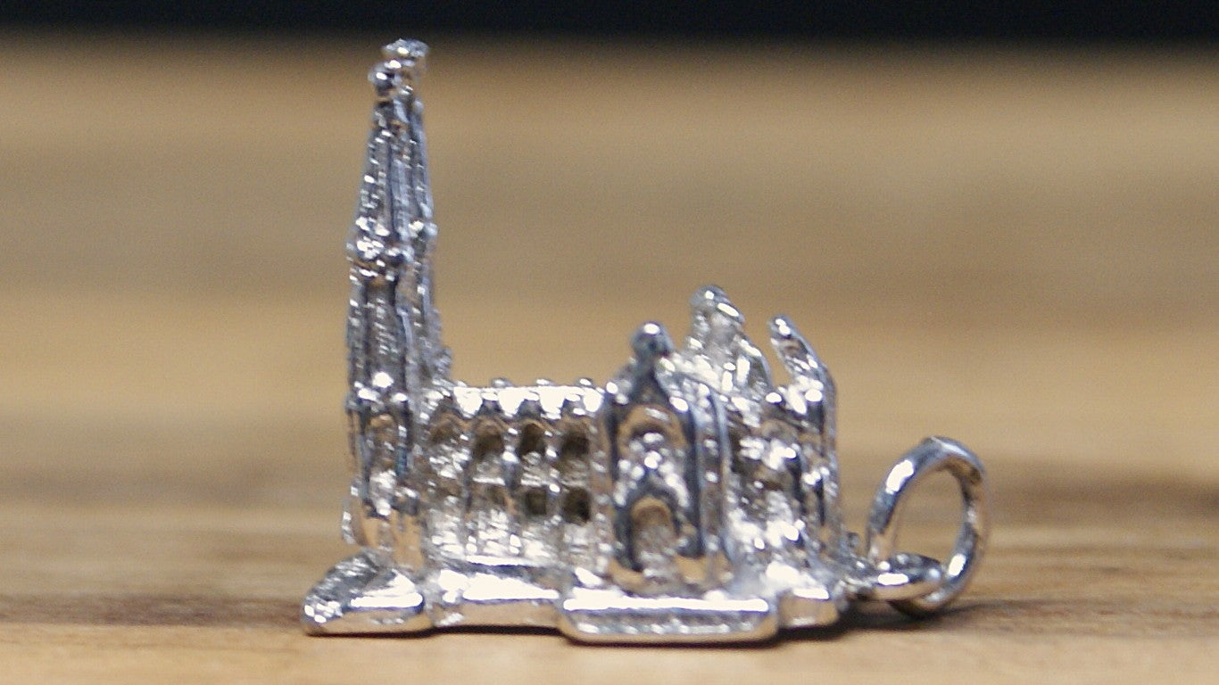 Saint Patrick's Cathedral Church Sterling Silver Religious Pendant - Sterling Silver St Saint Patricks Cathedral Church Charm