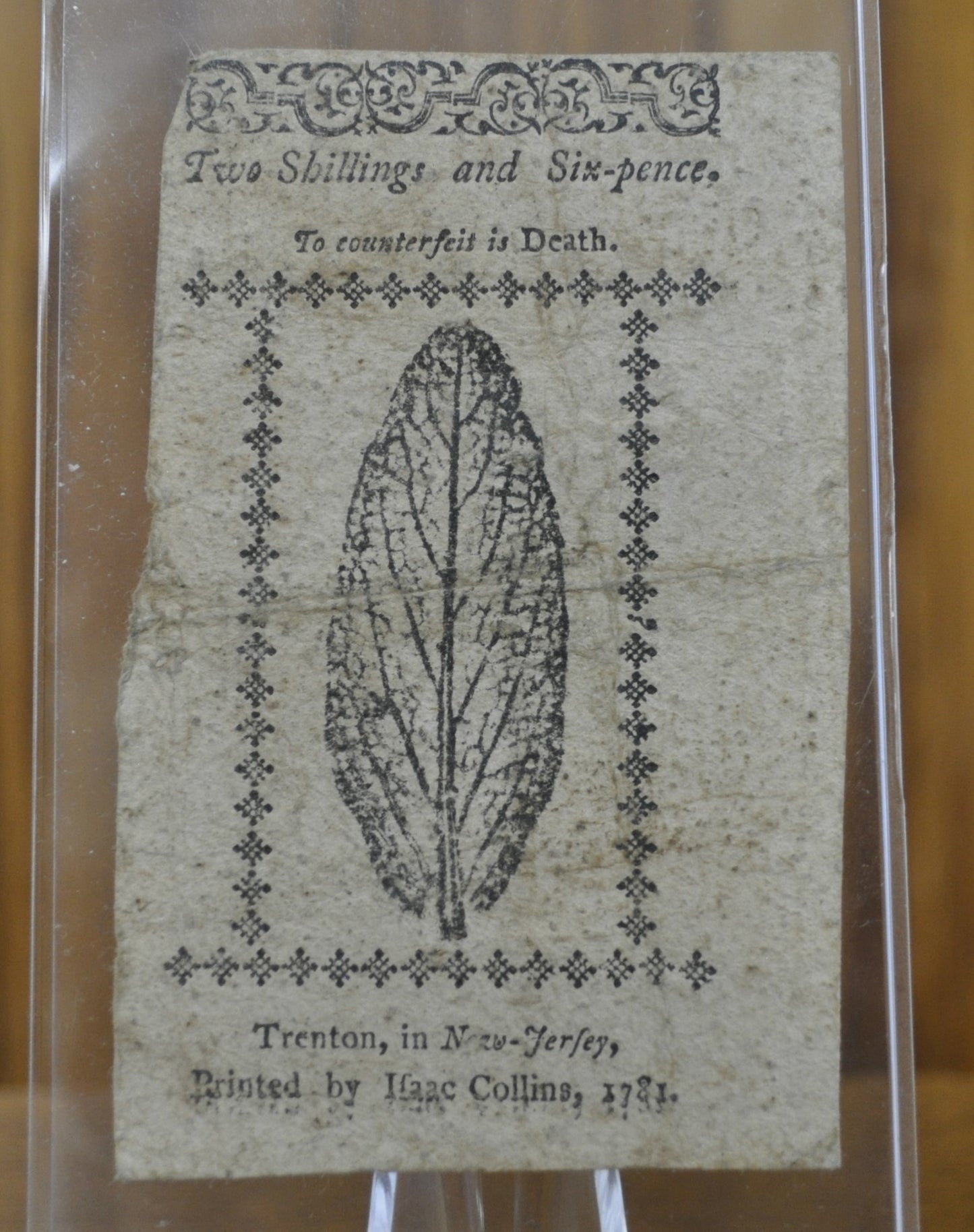 1781 State of New Jersey 2 Shillings 6 Pence January 9th 1781 - Continental Currency - Jan 14th 1779 2S 6d Note - NJ-195 - NJ 1/9/1781, Colonial Note