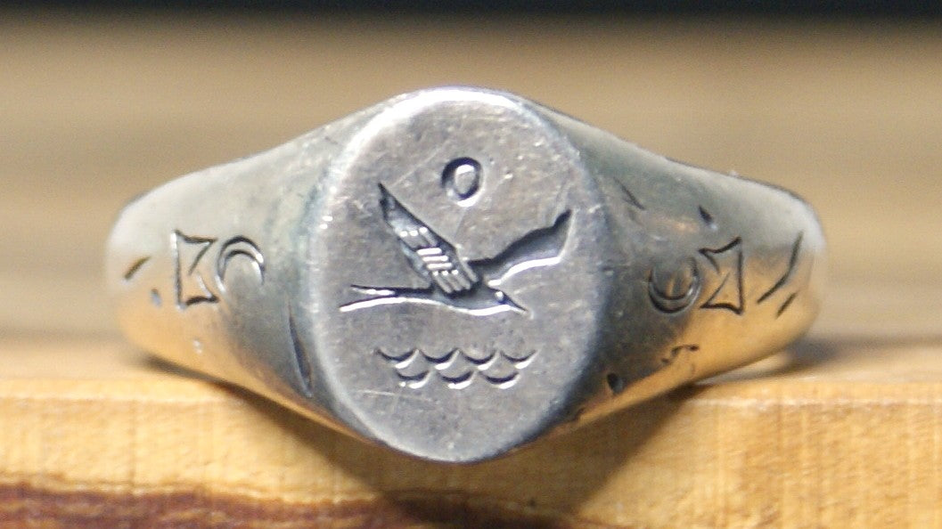 Salty x Chris Miyashiro Sterling Silver Limited Edition Spirit Crest Size 12 - The Chris Miyashiro Collection Size 12 Spirit Crest Ring