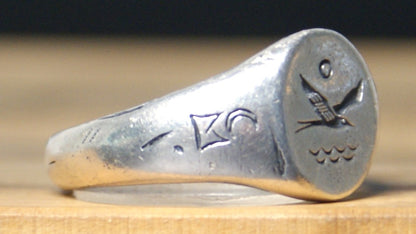 Salty x Chris Miyashiro Sterling Silver Limited Edition Spirit Crest Size 12 - The Chris Miyashiro Collection Size 12 Spirit Crest Ring