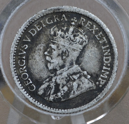 1914 Canadian Silver 5 Cent Coin - VF (Very Fine) Condition - King George - Canada 5 Cent Sterling Silver 1914 Canada