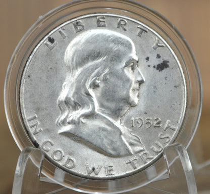 1952-S Franklin Silver Half Dollar - AU58 (About Uncirculated) - San Francisco Mint- Silver Half Dollar 1952 S Franklin - 1952 S Half