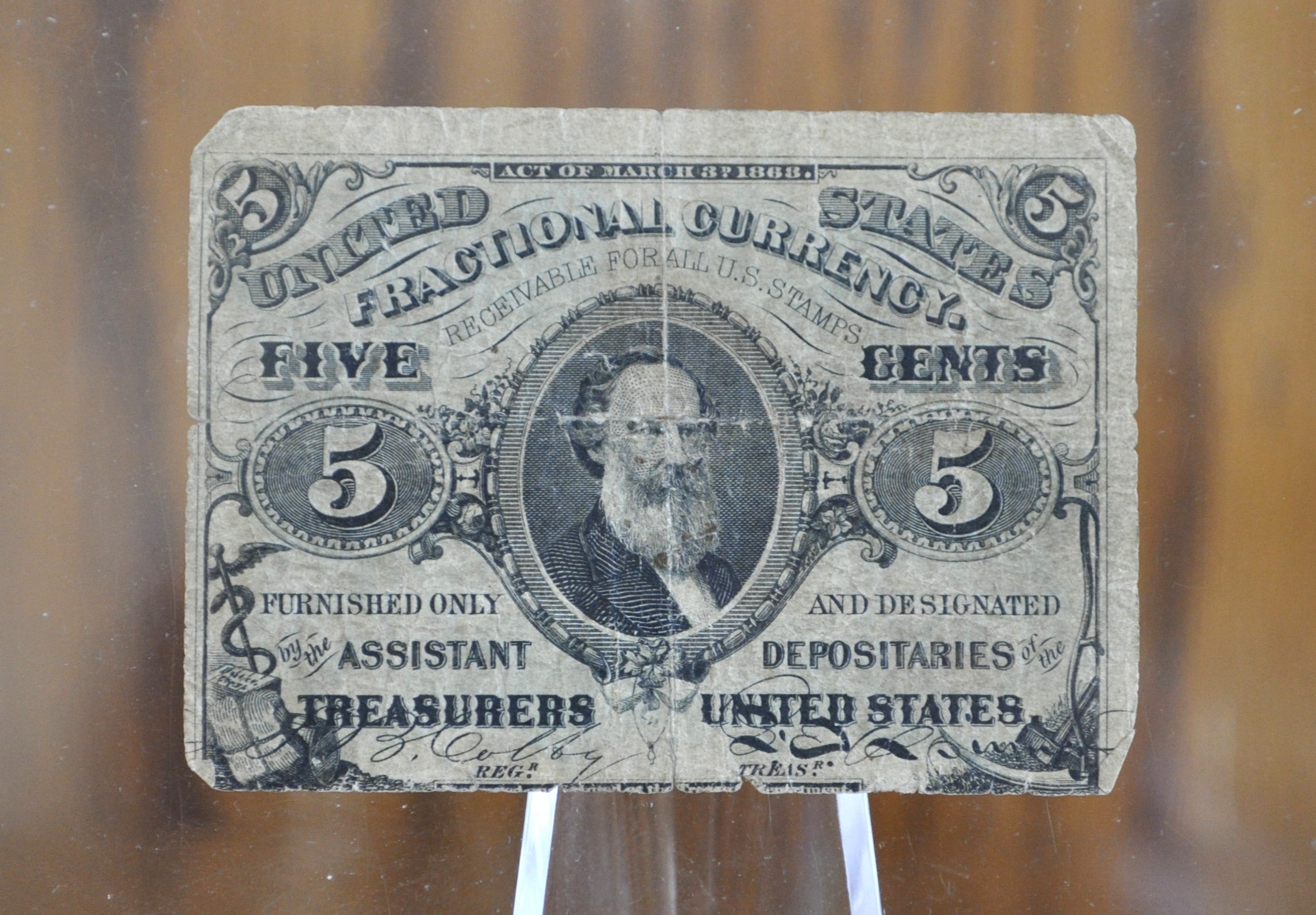 Third Issue 5 Cent Fractional Currency Note - VG+ - 3rd Issue Fraction ...