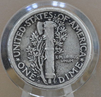 1924-S Mercury Silver Dime - VF (Very Fine) Detail - San Francisco Mint - 1924 S Winged Liberty Head Silver Dime Mercury 1924 S