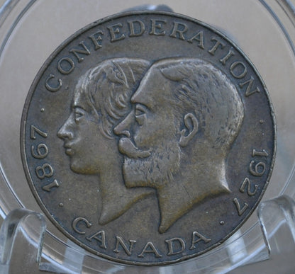 1927 Canadian 60th Anniversary of Confederation Medal - XF/AU, Great Condition - 1867-1927 - Canadian Coin Collection