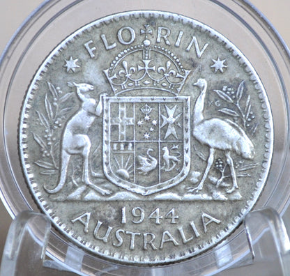 1944 One Florin Australia - Great Condition - King George - Australian One Florin 1944