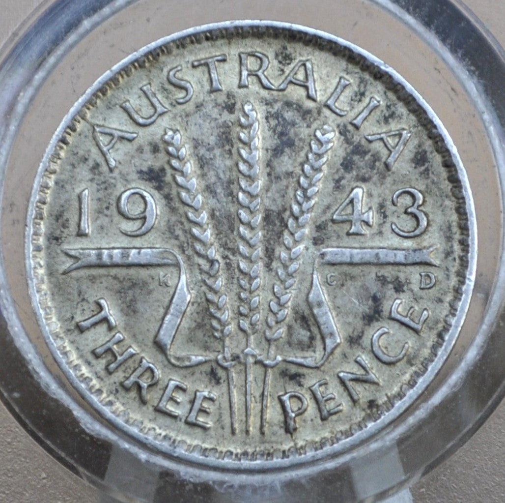 1943 Australia Silver Threepence - Great Condition - 50% Silver - 1943 Australian Three Pence 3 Pence