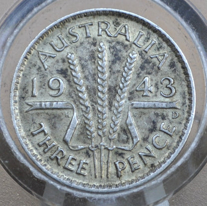 1943 Australia Silver Threepence - Great Condition - 50% Silver - 1943 Australian Three Pence 3 Pence