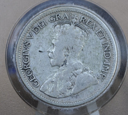 1930 Canadian Silver 10 Cent Coin - F (Fine) Grade / Condition - King George V - Canada 10 Cent 80% Silver 1930, High Grade