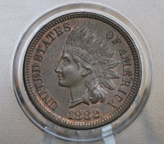 1882 Indian Head Penny - MS63 (Choice Uncirculated) Grade / Condition, Red-Brown - Great Date - 1882 Indian Cent RB