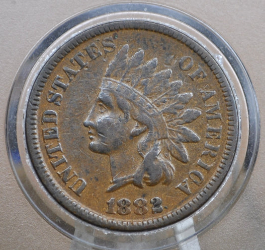 1882 Indian Head Cent - F (Fine) Grade / Condition - Indian Head Penny 1882 - Great Date - 1882 1 Cent US