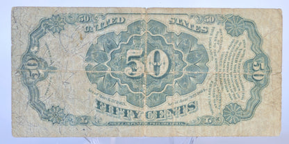 5th Issue 1875 U.S. 50 Cent Fractional Note - Pink Paper Type - Very Fine (VF) - 5th Issue Fifty Cent Fractional Note - Fr#1380