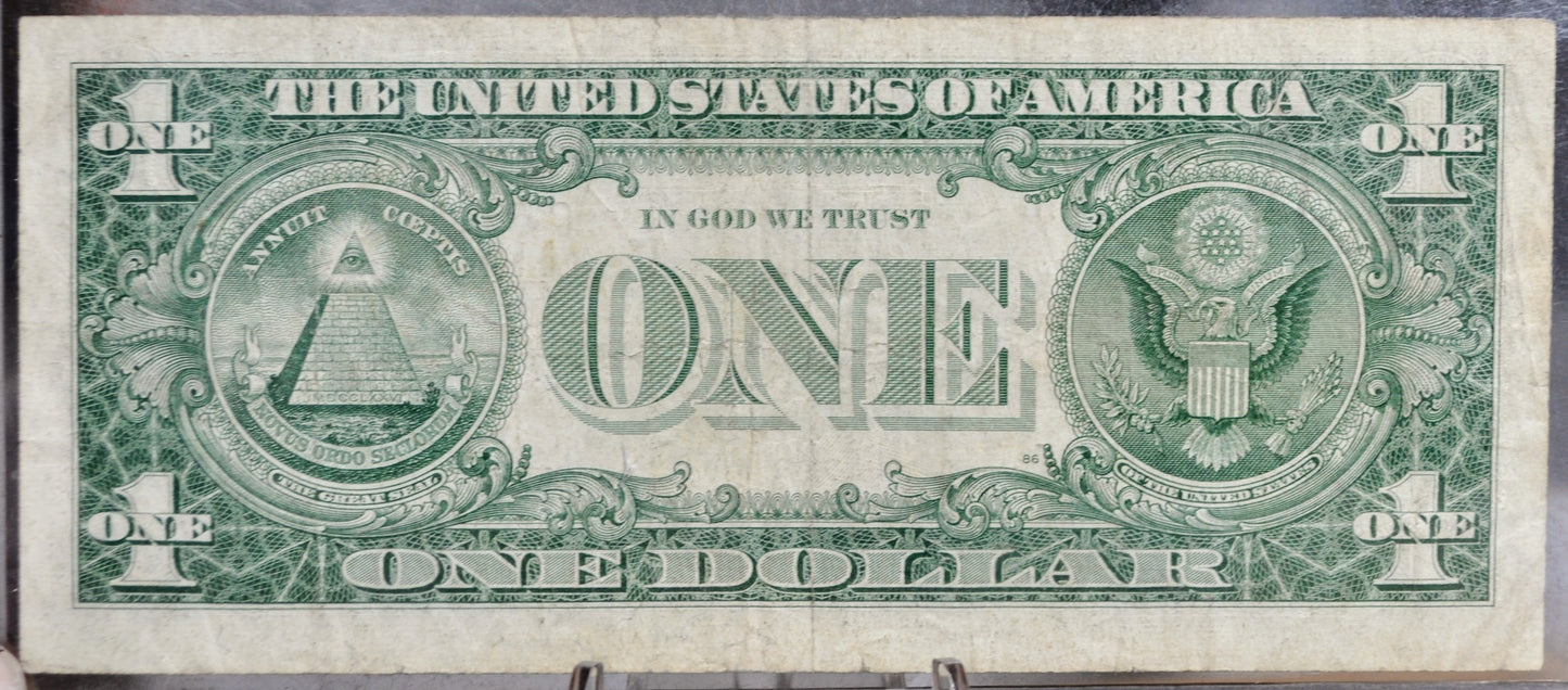 1957 Silver Certificate 1 Dollar Note - Fancy Trinary Bookend Serial Number - 54114154 - 1957 One Dollar Blue Seal Banknote - Fr#1619