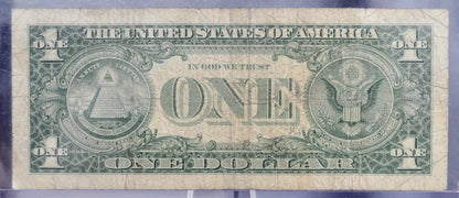 1957 Silver Certificate 1 Dollar Note - Low Serial Number - 00018674 - 1957 One Dollar Blue Seal Banknote - Fr#1619