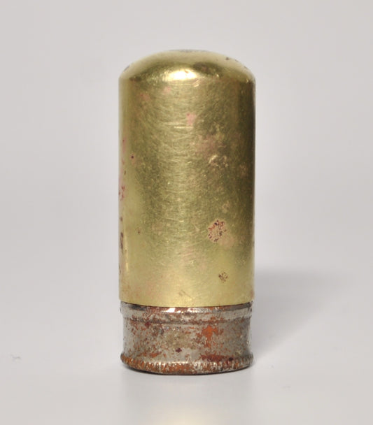 1930s Park & Tilford Floral Brass Miniature Lipstick Tube *Used - 1.5" Tube - Vintage Park and Tilford Mini Brass Maroon Lipstick Tube