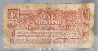 1948 British Armed Forces 1 Shilling Special Voucher Note - Second Series, First Issue - 1948 One Shilling British Military Note - P#M18a