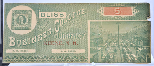 Década de 1860 N.D. Manchester NH Quimby's Periodical Mart Vales de 3 Centavos - Raro Billete de Tienda Obsoleto de Tres Centavos de Nuevo Hampshire