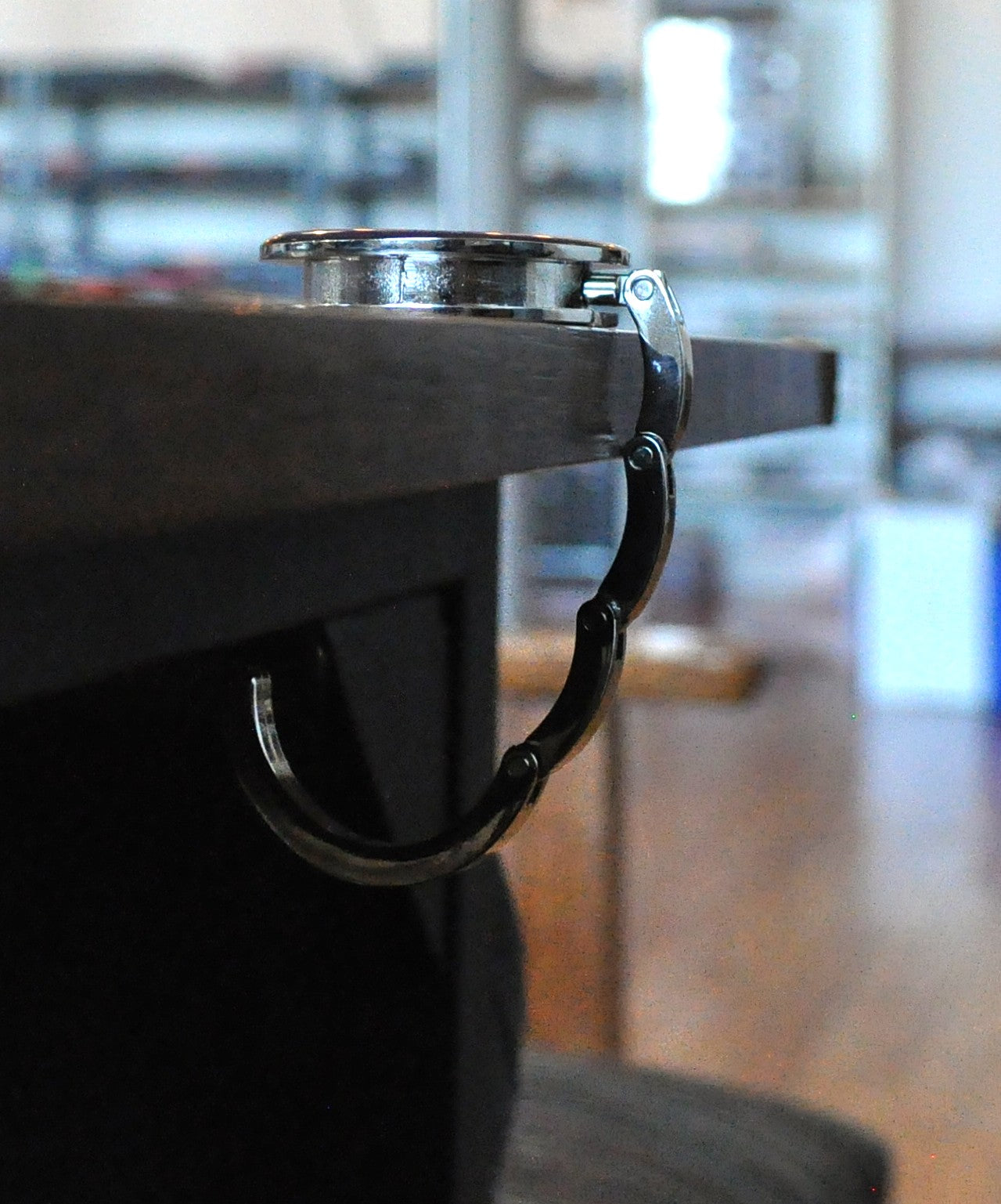 Purple Portable Rhinestone Accent Handbag Hanger - Purple Hang'em High Purse Hanger