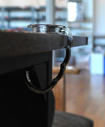 Purple Portable Rhinestone Accent Handbag Hanger - Purple Hang'em High Purse Hanger