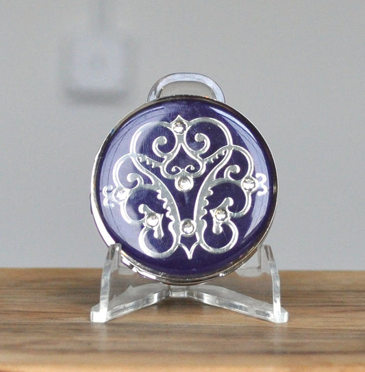 Purple Portable Rhinestone Accent Handbag Hanger - Purple Hang'em High Purse Hanger