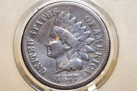 1877 Indian Head Penny - Fine Details - The Key Date - 1877 US 1 Cent 1877 Penny