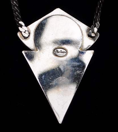 Designer Steve Sasco Silver-Plated Art Nouveau Iridescent Gem Necklace and Earrings Set - Baguette Chain Necklace - 21" Length