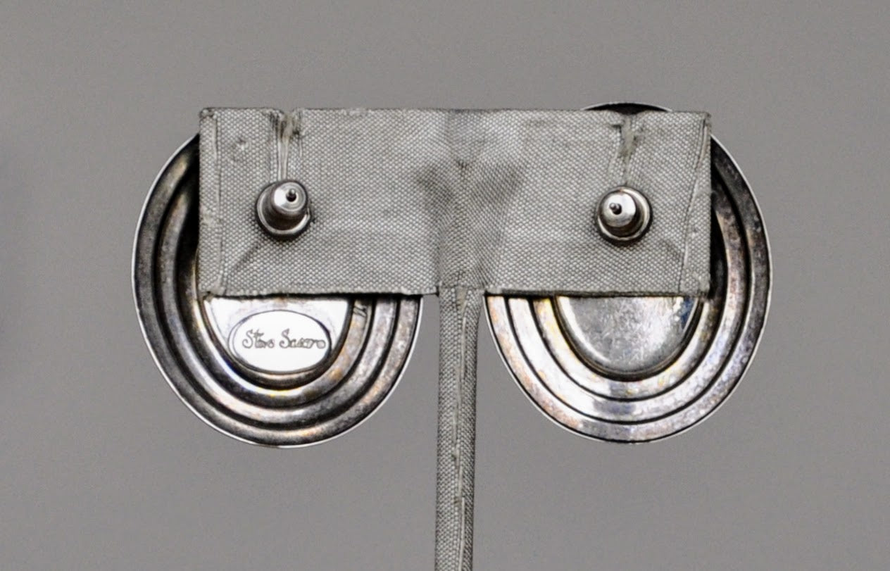 Designer Steve Sasco Silver-Plated Art Nouveau Iridescent Gem Necklace and Earrings Set - Baguette Chain Necklace - 21" Length