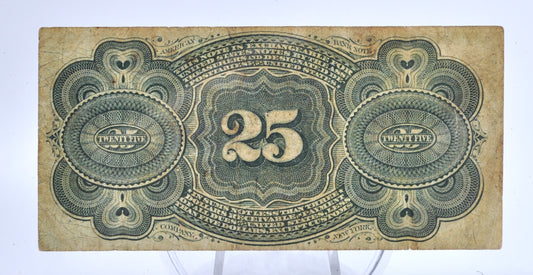 4th Issue 1874 25 Cent Fractional Note - 38mm Small Seal - Very Fine (VF) - Rarer Fourth Issue Twenty Five Cents Fractional Note - Fr.1307