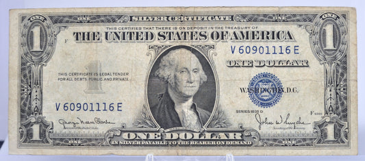 1935-D Fancy Lucky Repeating Serial Number Silver Certificate - 60901116 - 1935D Blue Seal Narrow One Dollar Fancy Serial Note - Fr.1613N