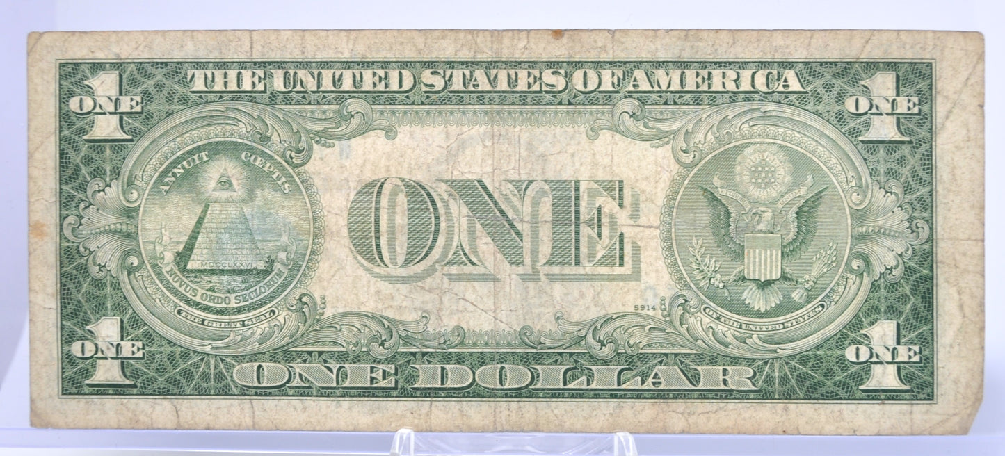 1935E Fancy Lucky 555 Repeating Serial Number Silver Certificate - 76785556 - 1935E One Dollar Blue Seal Fancy Serial Note - Fr#1614