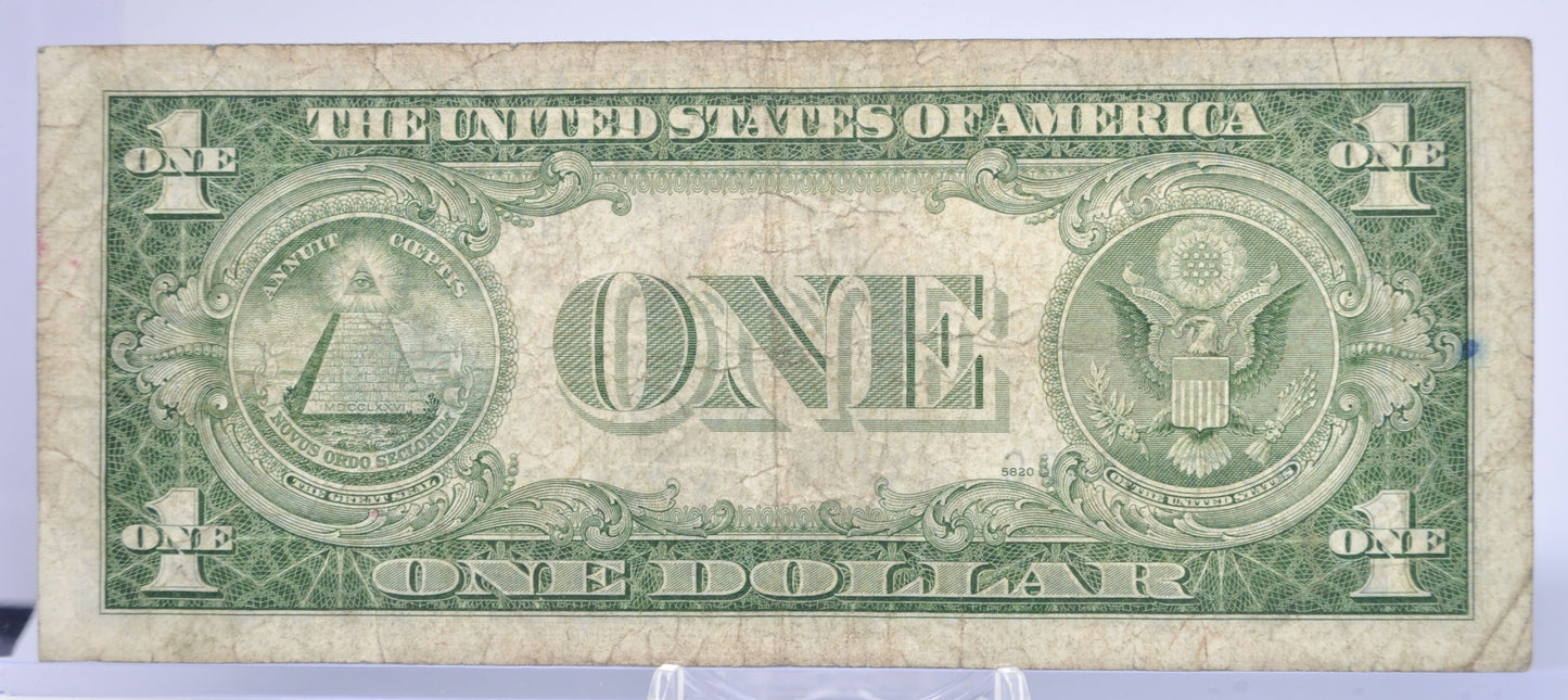 1935E Fancy Devil's 666 Repeating Serial Number Silver Certificate - 59196669 - 1935E One Dollar Blue Seal Fancy Serial Note - Fr#1614