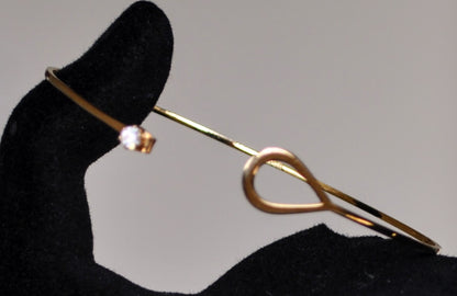 Elegant Avon Gold Tone Catch a Star Rhinestone Bracelet - 7" Length - Vintage 1970s Avon Signed Catch a Star Hook Style Closure Bangle