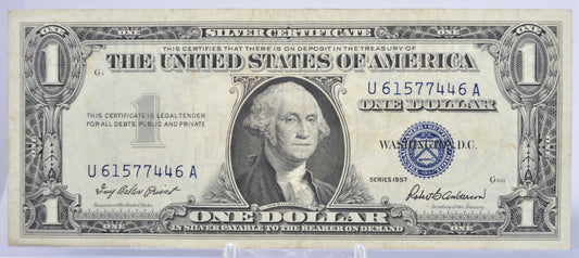 1957 Fancy Dual Duo Repeater Serial Number 1 Dollar Silver Certificate - 61577446 - 1957 Blue Seal One Dollar Fancy Serial Note - Fr#1619