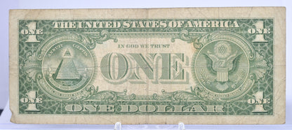1957 Lucky 222 Fancy Serial Number 1 Dollar Silver Certificate - 22243701 - 1957 Blue Seal One Dollar Fancy Serial Bank Note - Fr#1619