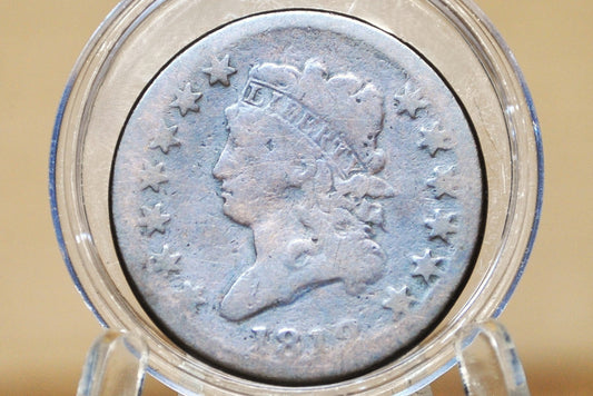1812 Capped Bust Large Cent - Good, Full Liberty - Great Type Coin - US Large Cent 1812 One Cent US - Great Type Coin