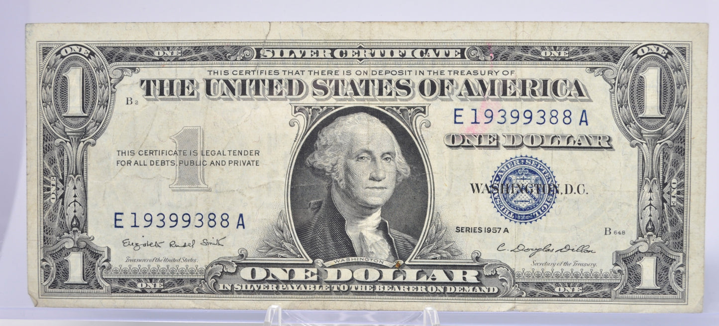 1957A Fancy Double Duo & 1939 Year Number Silver Certificate - 19399388 - 1957 A One Dollar Blue Seal Birthday Serial Note - Fr#1620