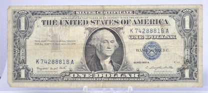 1957A Lucky 888 Fancy Serial Number Silver Certificate 1 Dollar Note - 74288818 - 1957 A One Dollar Blue Seal Banknote - Fr#1620