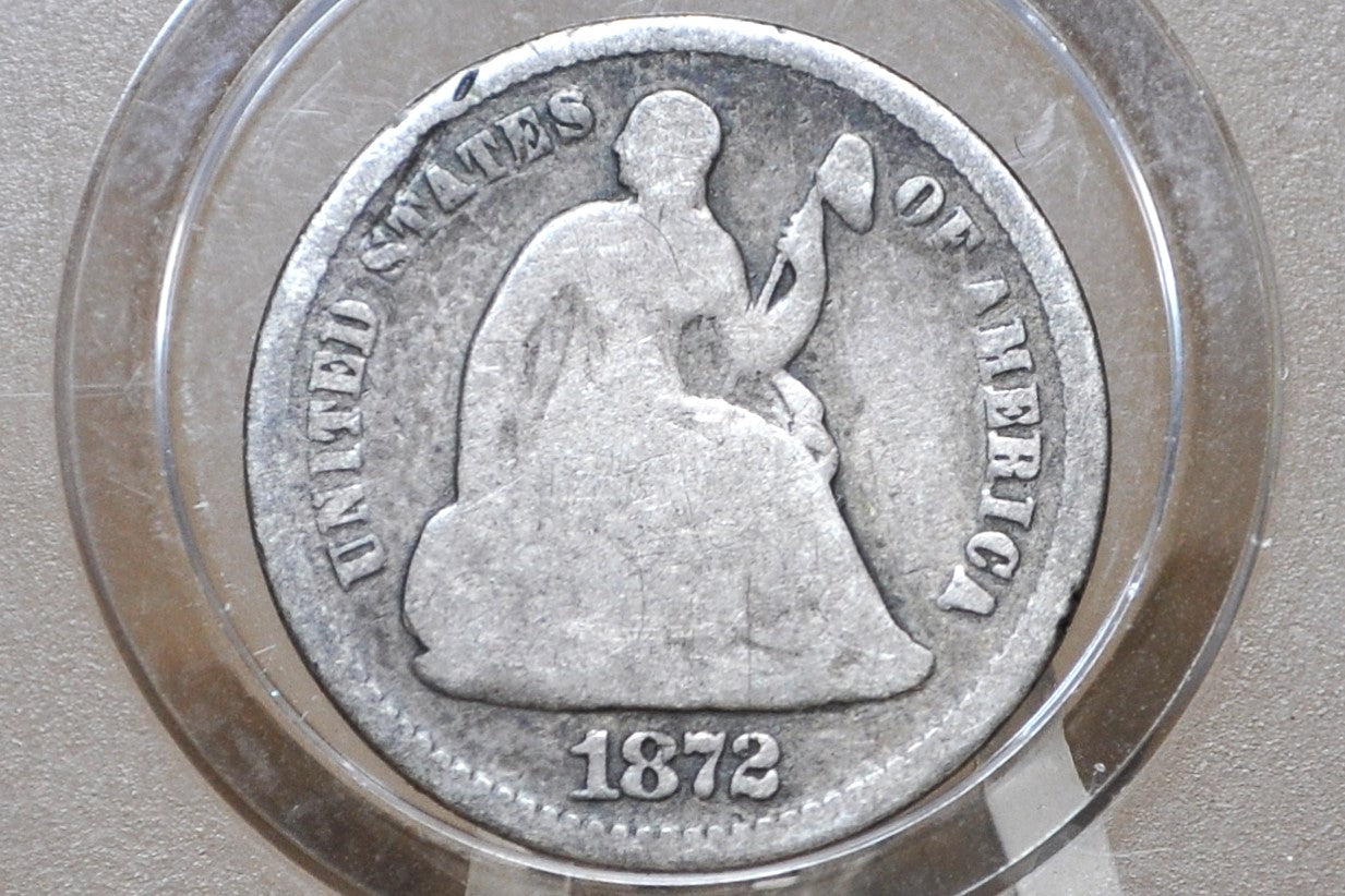 1872 Half Dime - VG - 1872 Seated Liberty Half Dime - Early American Coin