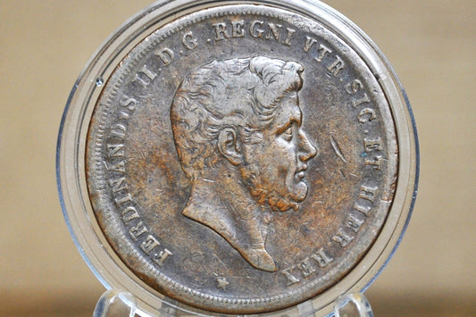 1848 Italian States Naples 10 Tornesi - Great Condition - Naples Tornesi Dieci 1848 - Cool Coin, Rare