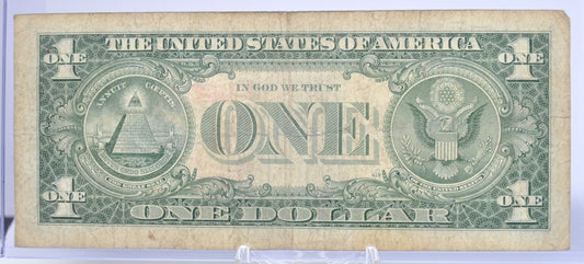 1957B Fancy Trio Devil 666 Serial Number 1 Dollar Silver Certificate - 74019666 - 1957 B One Dollar Blue Seal Fancy Serial Note - Fr#1621