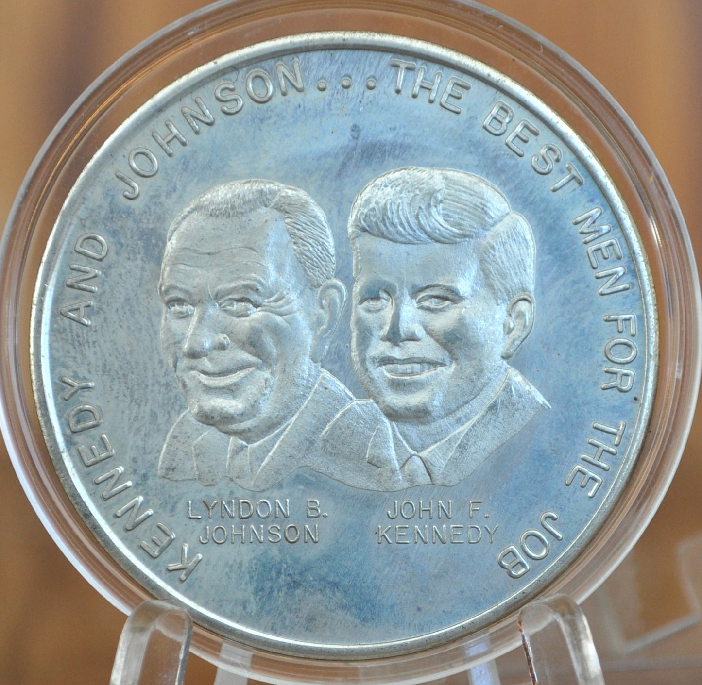 1960 Kennedy / Johnson Political Token - Vote Democratic - Put a Democrat Back in the White House, Campaign token