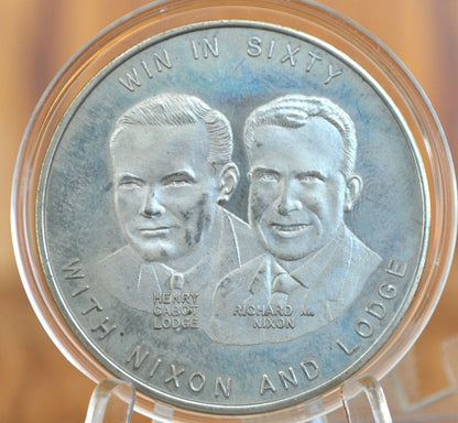 1960 Nixon / Lodge Political Token - Vote Republican - Win in Sixty, Campaign token