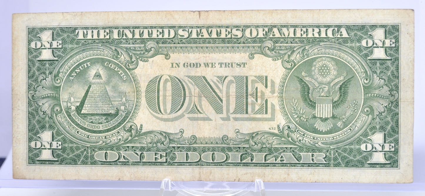 1957B Fancy Trio & Duo Lucky Serial Number 1 Dollar Silver Certificate - 05542229 - 1957 B One Dollar Blue Seal Fancy Serial Note - Fr#1621