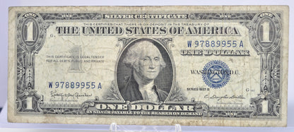 1957B Fancy Triple Duo Pattern Serial Number Silver Certificate - 97889955 - 1957 B 1 Dollar Blue Seal Fancy Serial Note - Fr#1621