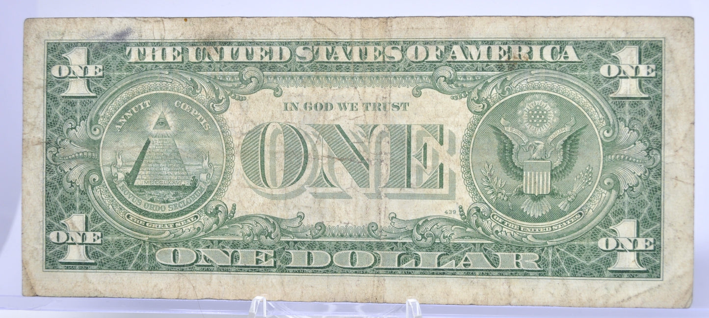1957B Fancy Triple Duo Pattern Serial Number Silver Certificate - 97889955 - 1957 B 1 Dollar Blue Seal Fancy Serial Note - Fr#1621