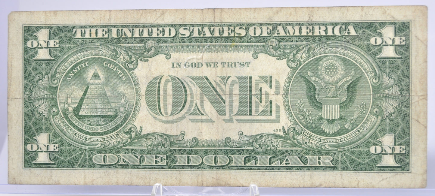 1957B Fancy Lucky 777 Serial Number Silver Certificate - 02777945 - 1957 B One Dollar Blue Seal Fancy Serial Note - Fr#1621