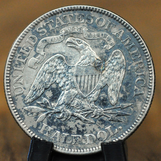 1875 Liberty Seated Half Dollar - XF45 - Extremely Fine - With Motto - Silver U.S. 50 Cent Coin