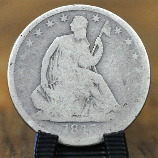 1845-O Liberty Seated Half Dollar - G-VG Condition - New Orleans Mint - American Silver Fifty Cent Coin